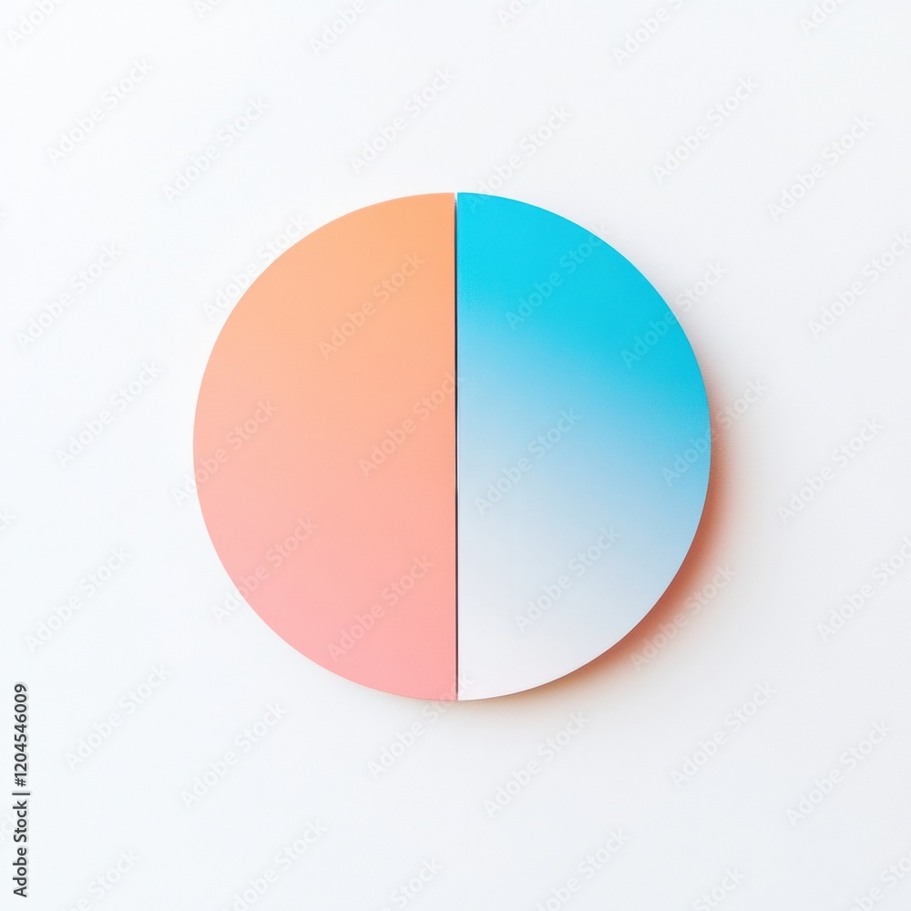 Leinwandbilder circular wall art piece with a gradient design in soft orange and blue hues creating a serene atmosp