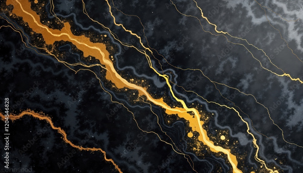 Poster stylish black marble texture with golden veins. luxurious design. abstract pattern. elegant material