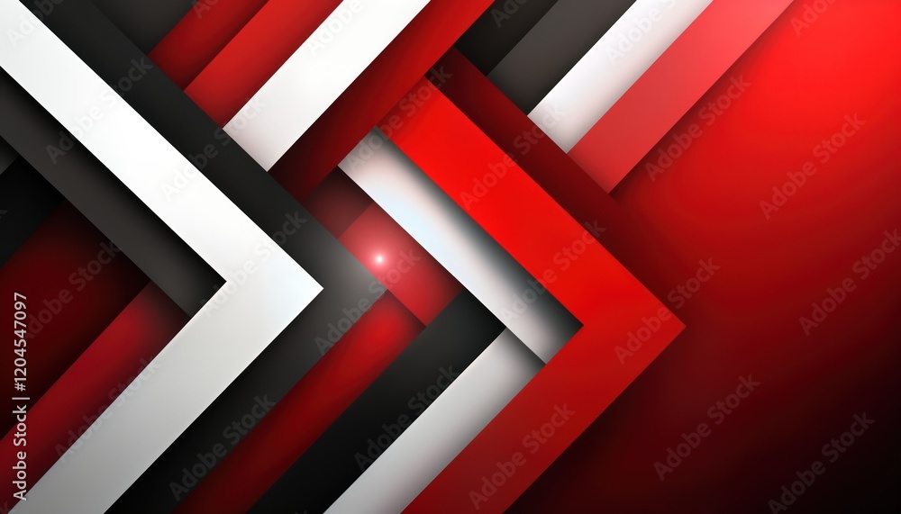 Aufkleber Dynamic abstract geometric pattern with red black, white diagonal stripes, triangles. Modern business background design. Creative graphic design illustration. Trendy, vibrant. Stylish, minimalist