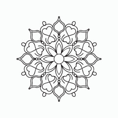 abstract mandala floral background. Swirl silhouette decor element