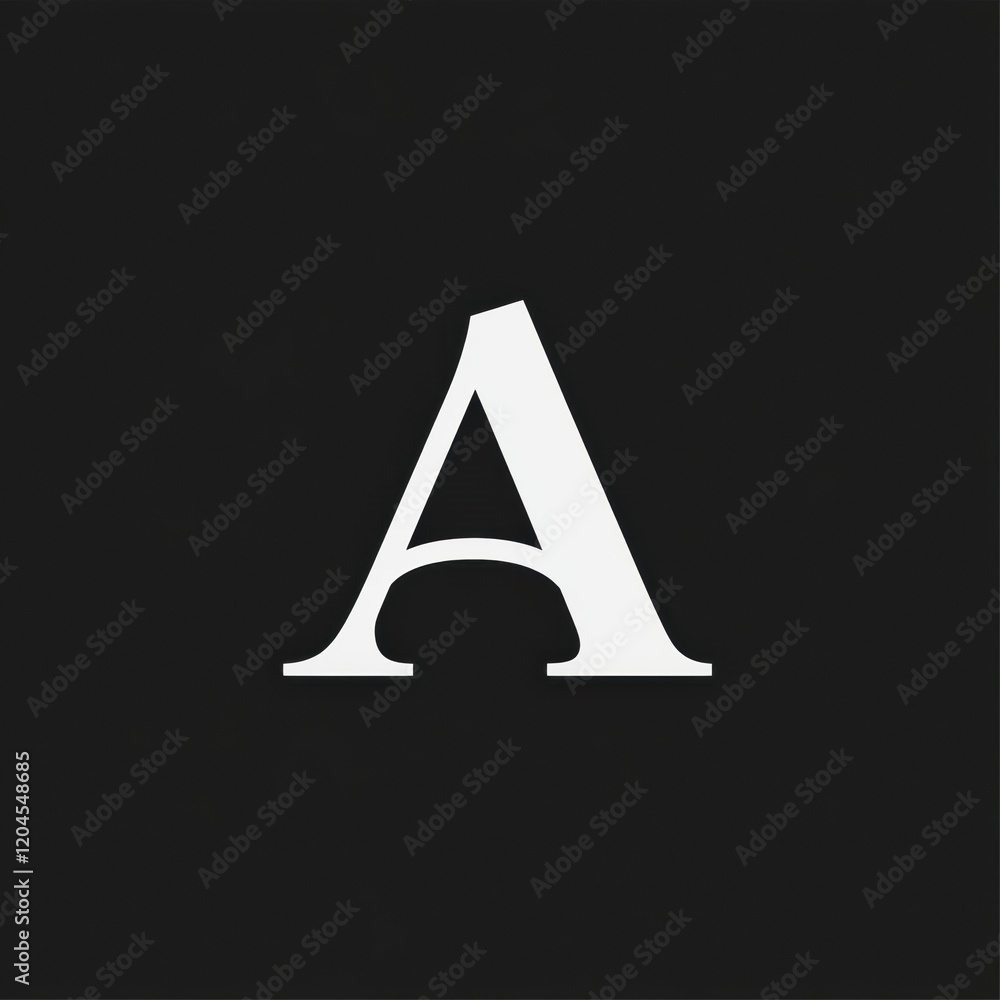 Leinwandbilder stylized letter a displayed on a black background showcasing modern typography and design principles