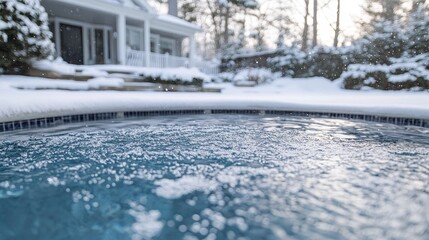 Winter Wonderland Hot Tub Relaxation Near Snowy House