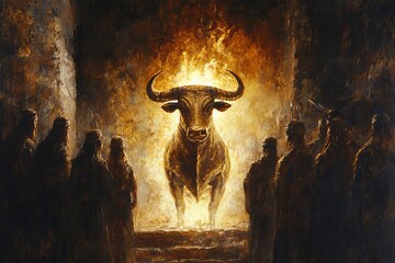 The Golden Calf: In the Bible, this symbolizes idolatry, embodying sin, disobedience, wrongful worship, and the hazards of materialism.