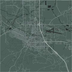 Map of Helena in Montana in a smooth dark style. Contains layered vector with roads water, parks, etc.