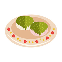 ひなまつり桜餅　ベクターイラスト