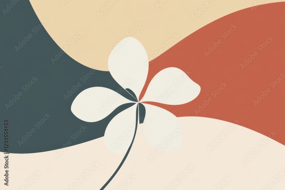Poster abstract floral design with soft colors and curves that evoke a sense of calmness and tranquility. g