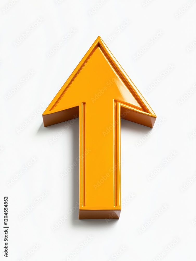 Aufkleber bright orange arrow symbol used for direction or indication on a white background. generative ai