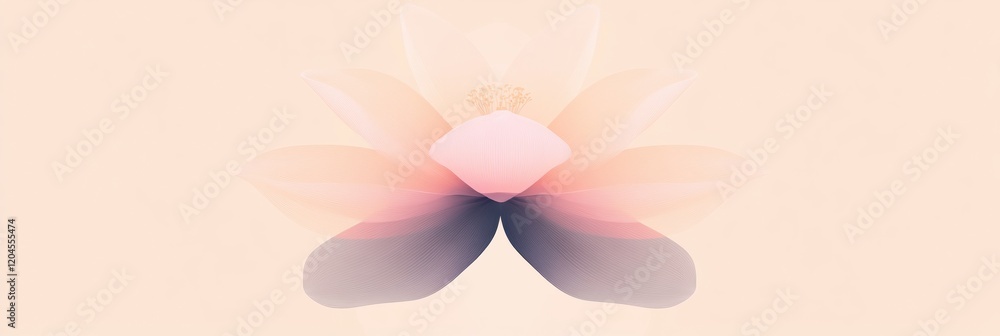 Fototapete soft pastel lotus flower with gentle hues and a tranquil background creating a serene atmosphere. ge