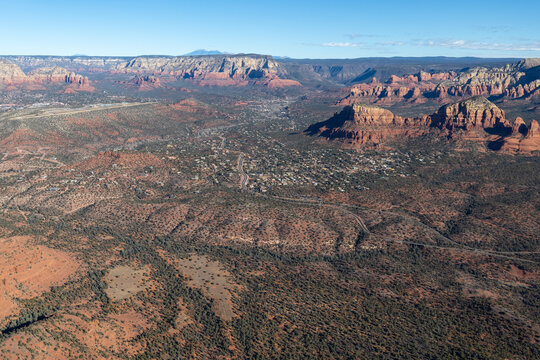 Aerial photo of Sedona, Arizona, USA