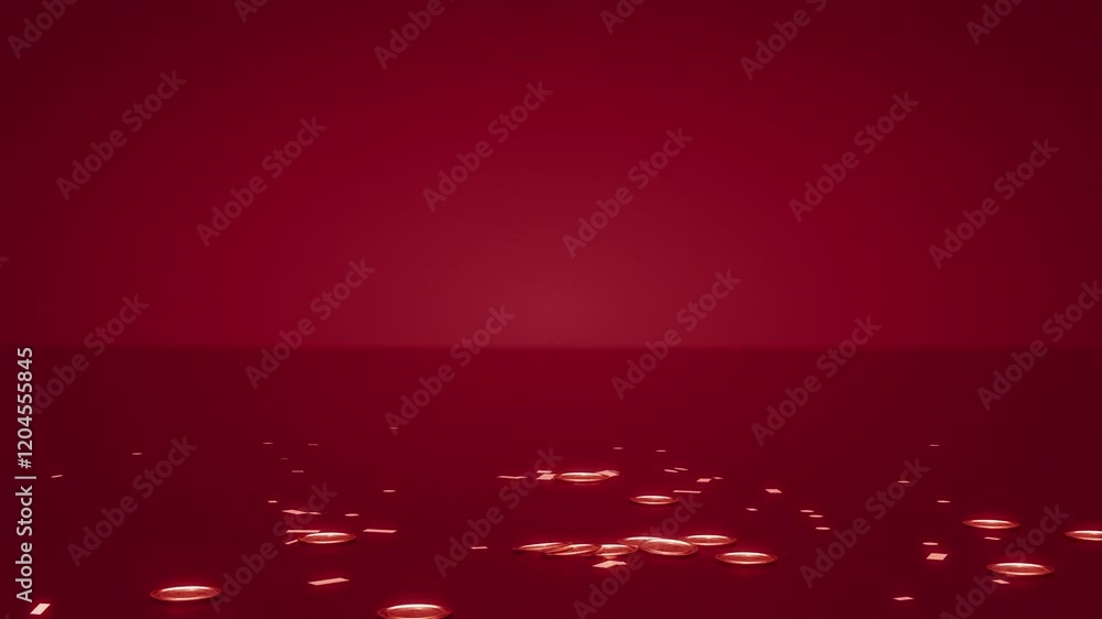 Poster animated red bokeh background: