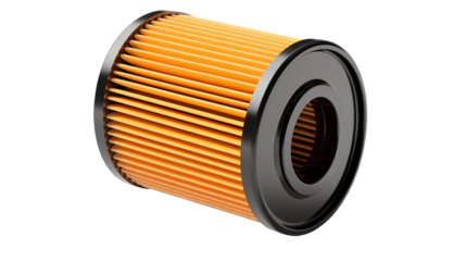 High quality image of a new car oil filter perfect for automotive blogs repair manuals or e commerce websites  Clean and professional product shot