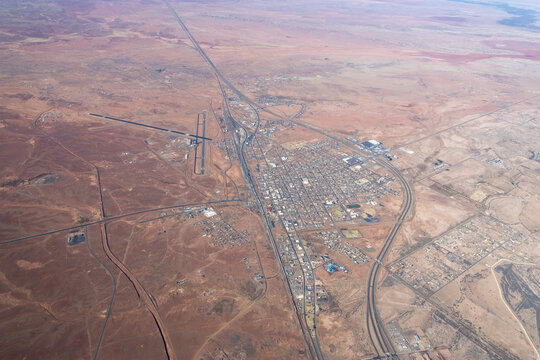 Aerial view of Winslow, Arizona, USA