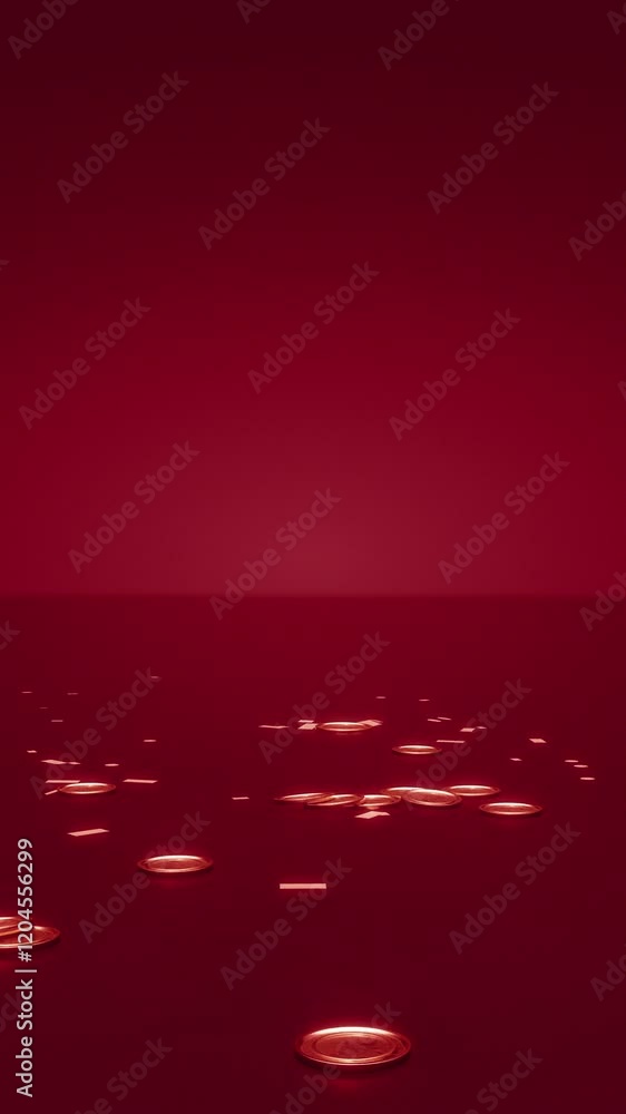Poster animated red bokeh background: abstract and evocative (vertical)