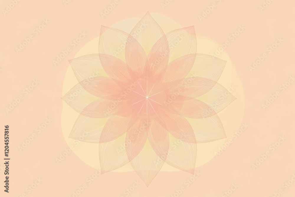 Fototapete beautiful abstract design featuring a delicate lotus flower pattern on a soft pastel background. gen