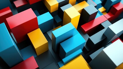 Obraz premium Abstract 3D colorful blocks background.