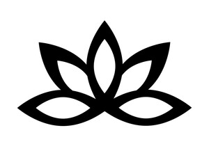 Lotus flower, plant - vector silhouette for logo or pictogram. Stylized Water lily flower for stencil, sign or icon	