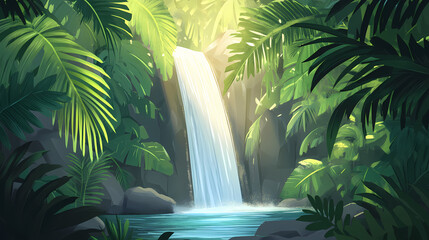 serene cascading waterfall