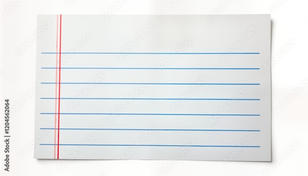 Leinwandbilder blank white index card with blue lines. simple, clean design. versatile tool for notes, reminders, i