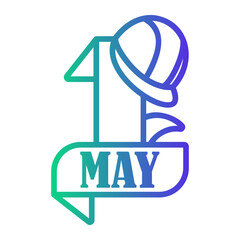 may Line Gradient Icon