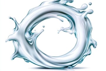 Abstract water splash forming a circular shape, symbolizing fluidity and motion in design