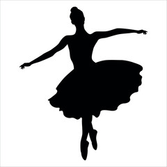 Female Dancer or Woman Dancing silhouette Vector art