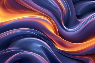 Abstract vibrant background with colorful waves and lines. Blue, purple and orange colors. Futuristic digital technology concept. Backdrop for design, wallpaper, poster, banner