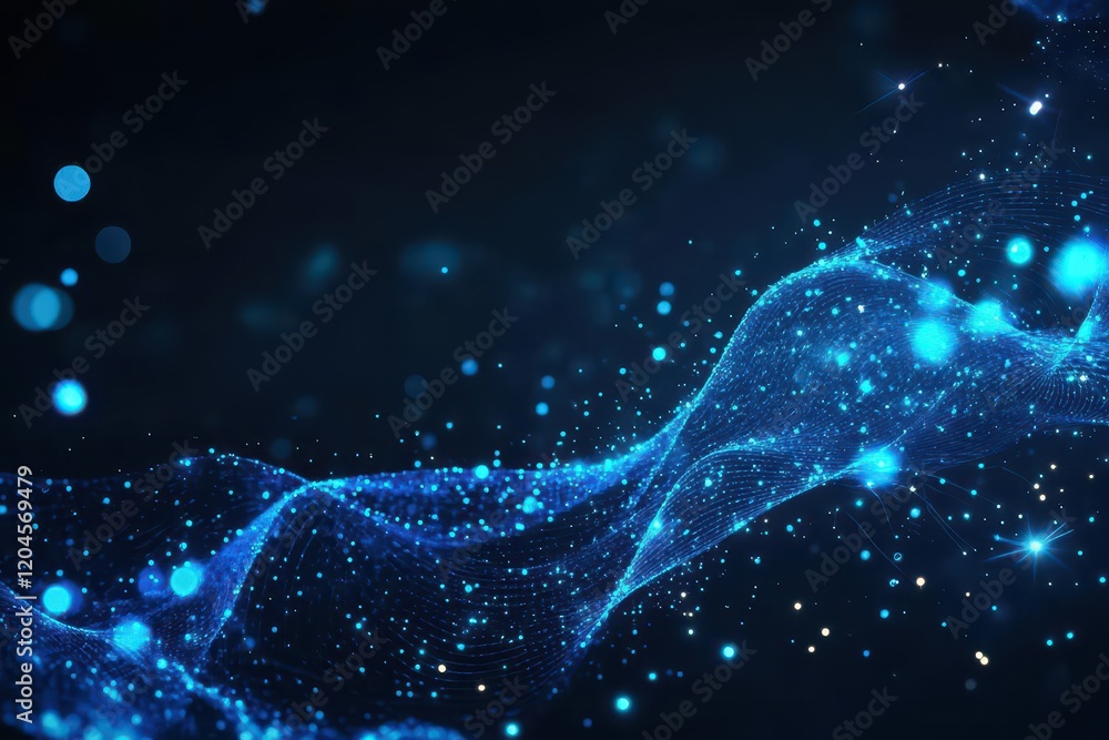 Poster vibrant blue abstract background featuring interconnected lines creating a dynamic visual experience