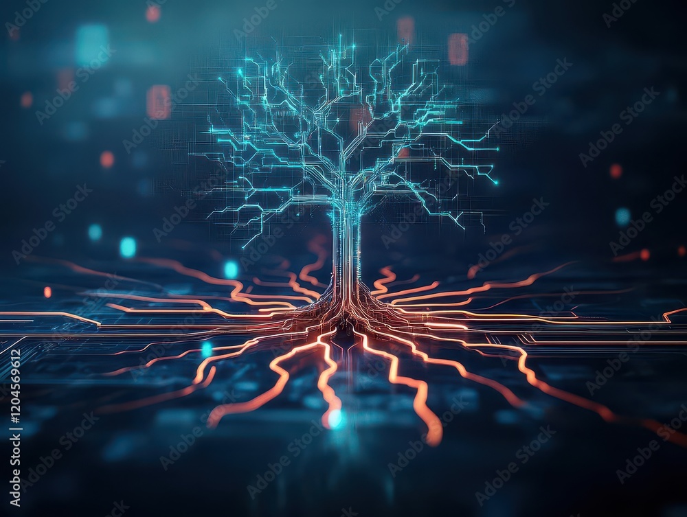 Aufkleber enchanting tree adorned with twinkling lights surrounded by a dreamy atmosphere creating a magical a