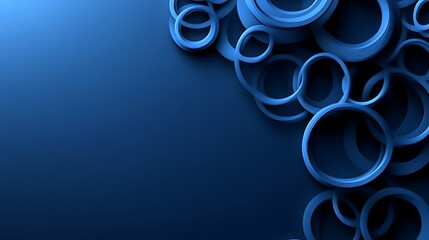 Abstract Blue Overlapping Rings Background Design