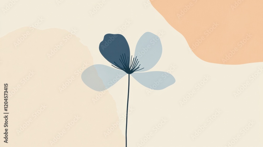 Leinwandbilder minimalist flower illustration featuring soft colors and simple design without complex details. gene