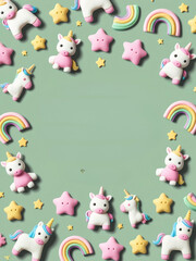 Obraz premium cartoon frame on green