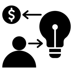 Sales and Job Activity  Glyph Black Icon