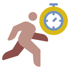 Dynamic Running Figure with Stopwatch Icon