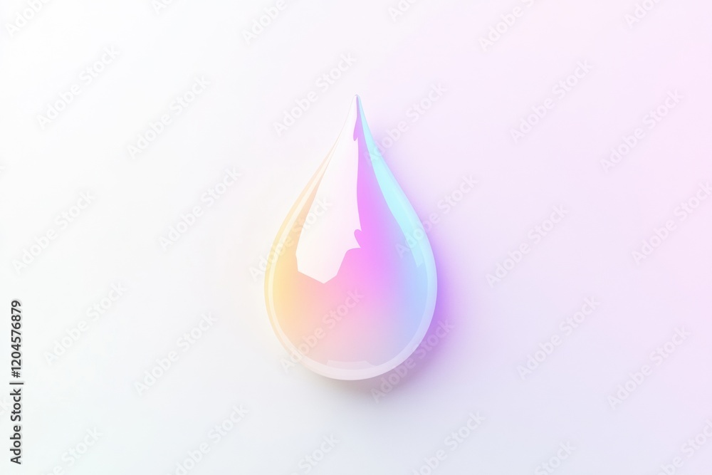 Poster colorful water droplet on a pastel background captures light and creates a soft gradient effect. gen