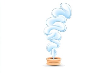 Elegant swirls of steam rising from a ceramic pot, creating a serene atmosphere