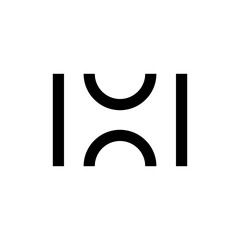 Letter h people simple abstract logo design