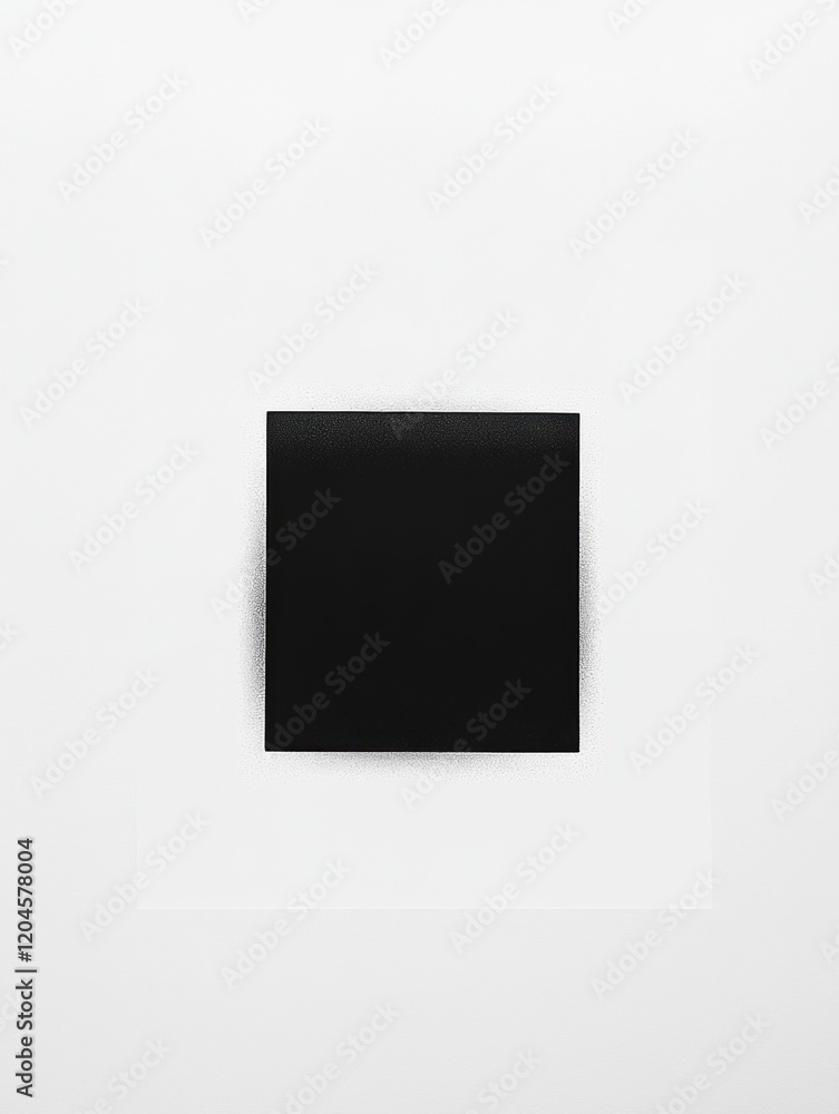 Aufkleber black square object against plain white background showcasing simple minimalism and modern design ae