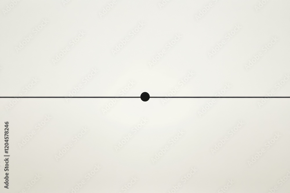 Leinwandbilder minimalist artistic representation highlighting a black dot centered on a thin line against a light 