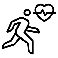 Running Icon with Heartbeat Symbol