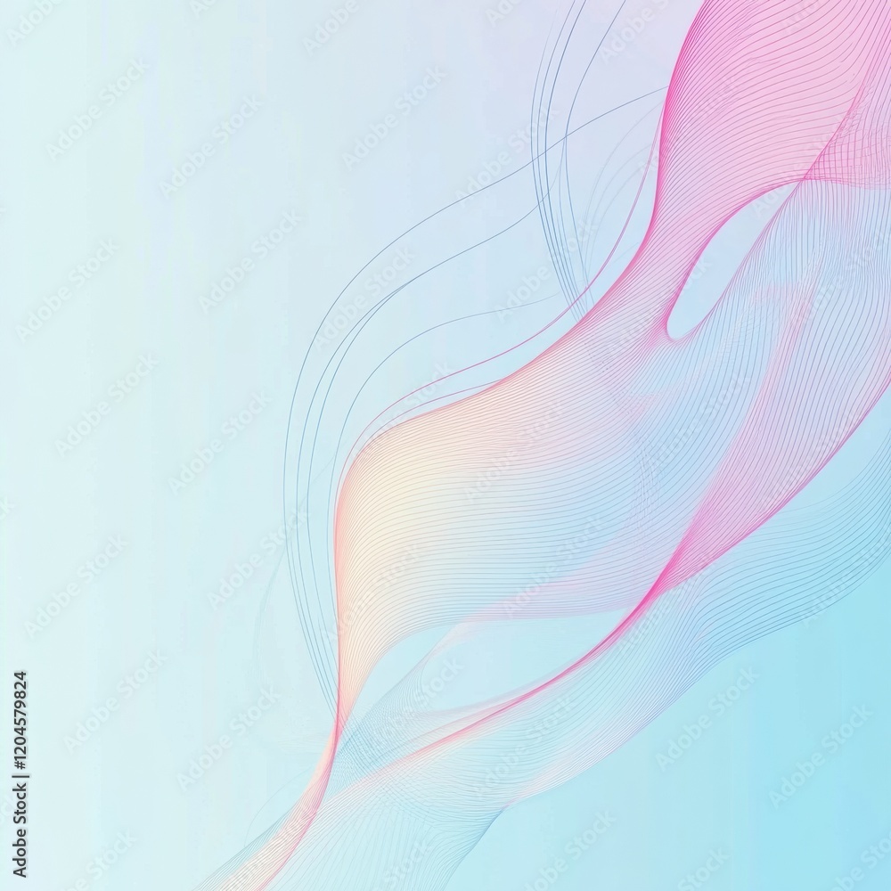 Fototapete abstract soft wave patterns in pastel colors creating a serene and calming background design for var