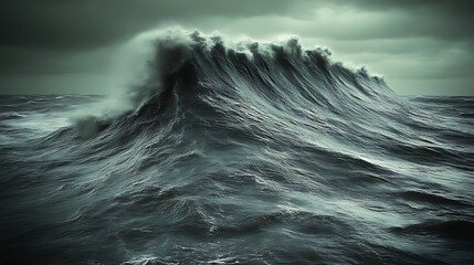 Immense Ocean Wave Under a Stormy Sky