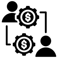 Business To Business Glyph Icon