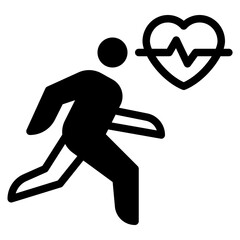 Running Icon with Heartbeat Symbol
