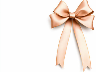 Elegant light beige satin ribbon bow, perfect for gift wrapping or design.