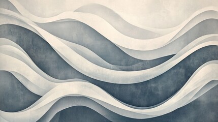Obraz premium Abstract wavy background with shades of gray and white.