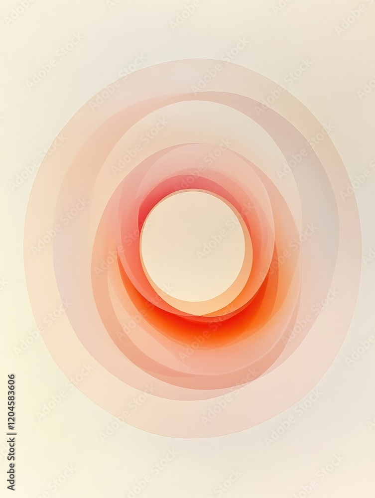 Poster Bright circular design with soft gradient colors creating a calming visual effect on a light background. Generative AI