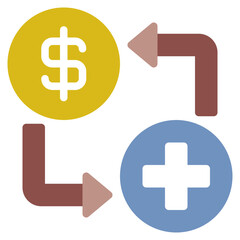 Fototapeta premium Financial Transaction Icon with Currency Symbols