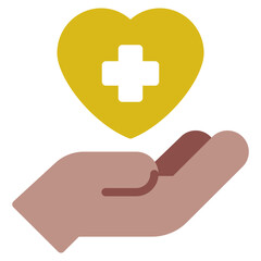 Obraz premium Heart Symbol Above Hand for Health Services