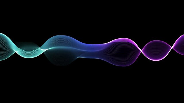 Blue and purple video background with abstract waveform patterns, ideal for technology presentations, music visualizations, and modern advertisements