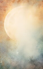 Enchanted Moonlit Night Sky Background with Ornate Floral Design